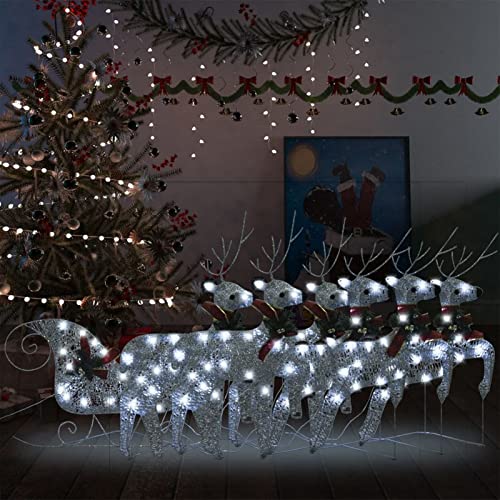 Festnight Weihnachtsdeko Aussen Rentiere mit Schlitten Weihnachts Figuren Rentier Weihnachten Deko Weihnachtsbeleuchtung Außen Weihnachtsdekoration Draußen Innen von Festnight