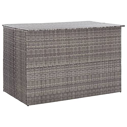 Festnight gartenbox wasserdicht XXL gartentruhe Auflagenbox Wasserdicht aufbewahrungsbox Garten kissenbox Garten Polyrattan Sitztruhe-Grau-150x100x100 cm von Festnight