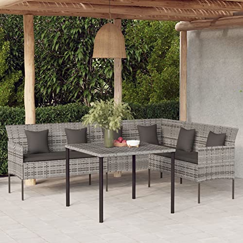 Festnight gartensofa l Form Ecksofa Lounge Gartenmöbel Ecklounge Ecksofa Balkon Lounge Klein Sitzgruppe Gartenmöbel Outdoor Sofa Garten Balkon Terrasse Outdoor-Sofa + Tisch von Festnight