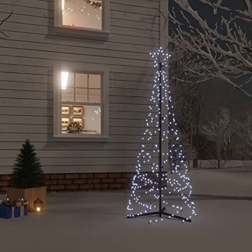 Festnight led Weihnachtsbaum mit Mittelpfosten Weihnachtsdeko Aussen Dekobaum Weihnachtsdeko Lichterkette Beleuchtung -Kaltweiß-180 x 70 cm von Festnight