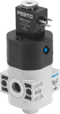 HEE-D-MINI-24 (172956) Einschaltventil Betriebsdruck:2,5 bis 16bar Spulenkennwerte:24 V DC: 3 W von Festo
