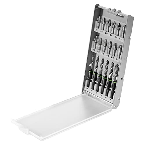 Festool Bohrerkassette BKS SYS3 D3-8 K CE/W (mit Holzspiralbohrer kurz mit Zentrierspitze, PH 1, PH 2, PH 3, PZ 1, PZ 2, PZ 3, TX 10, TX 15, TX 20, TX 25, TX 30, TX 40) von Festool