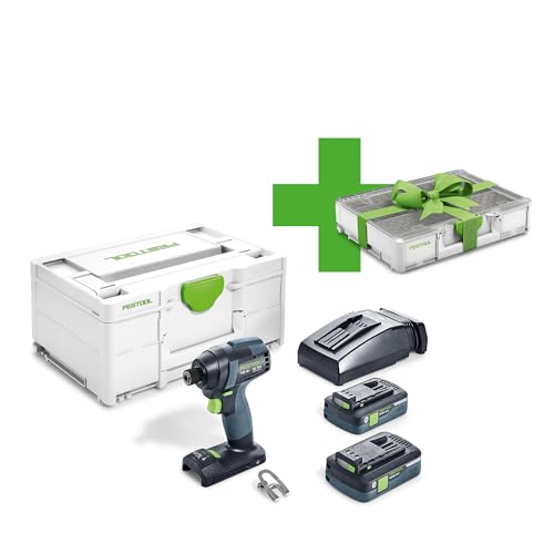 Festool – Akku-Schlagschrauber TID 18-Basic HPC 4,0 I-Plus Organizer Edition inkl. Akkupacks BP 18 Li 4,0 + Schnellladegerät + Gürtelclip + Systainer Organizer + Systainer SYS3 M 187 von Festool