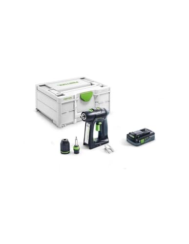 Festool Akku-Bohrschrauber C 18-Basic-4,0 (mit Akkupack, Werkzeugfutter, Magnet-Bithalter, SchnellspannbohrfutterP, Bit, Gürtelclip), im Systainer von Festool