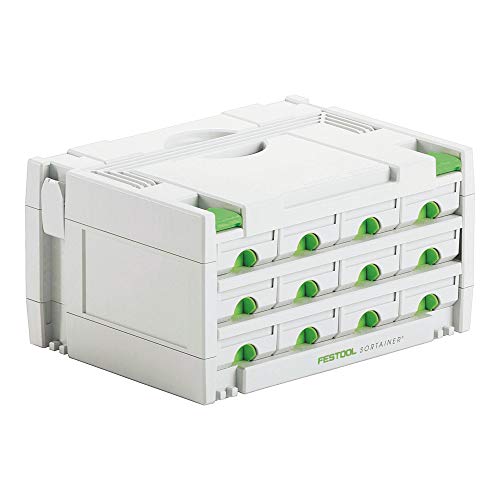 Festool SORTAINER SYS 3-SORT/12 (mit Schubladen, Trennstege, Etikettenhalter, Beschriftungsstreifen) von Festool