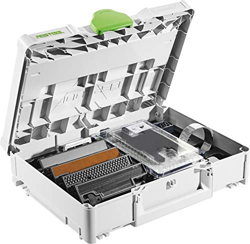 Festool Zubehör-Systainer ZH-SYS-PS 420 (mit Splitterschutz, Laufsohle soft, Laufsohle hard, Laufsohle Stahl, Laufsohle, Winkeltisch, Adaptertisch, Kreisschneider, StickFix Filz), im Systainer von Festool