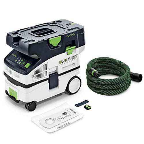 Festool Akku-Absaugmobil CTLC MINI I-Basic CLEANTEC (mit Hauptfilter, SELFCLEAN Filtersack, Saugschlauch glatt Ø 27/32 x 3,5 m, Sauger-Fernbedienung) von Festool