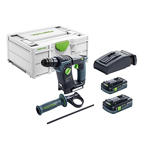 Festool Akku-Bohrhammer BHC 18 HPC 4,0 I-Plus (mit Akkupacks, Schnellladegerät, Zusatzhandgriff, Tiefenanschlag), im Systainer von Festool
