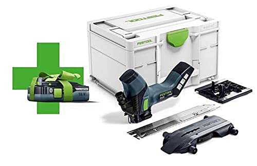 Festool Akku-Dämmstoffsäge ISC 240 EB-Basic-4,0 (mit Akkupack BP 18 Li 4,0, Schneidgarnitur Wellenschliff, Adapter-Tisch, Führungsschienen-Schlitten), im Systainer von Festool