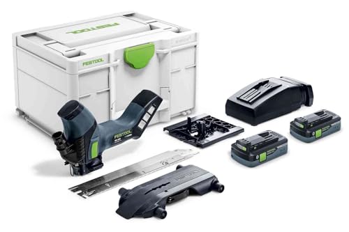 Festool Akku-Dämmstoffsäge ISC 240 HPC 4,0 EBI-Plus (mit Akkupacks, Schnellladegerät, Schneidgarnitur Wellenschliff, Adapter-Tisch, Führungsschienen-Schlitten), im Systainer von Festool