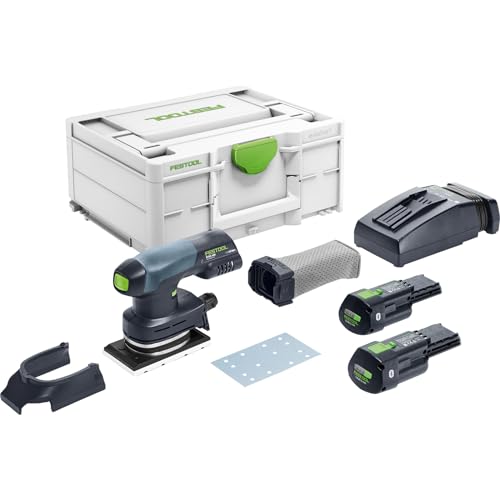 Festool Akku-Rutscher RTSC 400 3,0 I-Plus (mit Akkupacks BP 18 Li 3,0, Schnellladegerät, Schleifschuh, Protector, Longlife-Staubfangbeutel), im Systainer von Festool