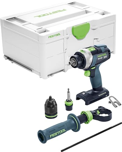 Festool Akku-Schlagbohrschrauber TPC 18/4 I-Basic QUADRIVE (mit Werkzeugfutter, Magnet-Bithalter, FastFix Schnellspannbohrfutter, Zusatzhandgriff, Bit PZ 2, Gürtelclip), im Systainer von Festool