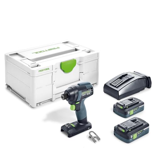 Festool – Akku-Schlagschrauber TID 18 HPC 4,0 I-Plus inkl. Akkupacks BP 18 Li 4,0 + Schnellladegerät + Gürtelclip + Systainer SYS3 M 187 von Festool