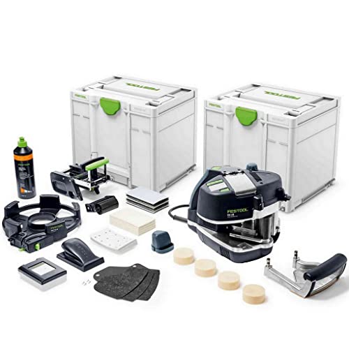 Festool Kantenanleimer KA 65-Set CONTURO (mit Führungstisch, EVA-Kleber, Schleifstreifen, Schleifklotz, Kappgerät, Ziehklinge, Laufsohle, Polierfilz, Schleifvlies, Poliermittel), im Systainer von Festool