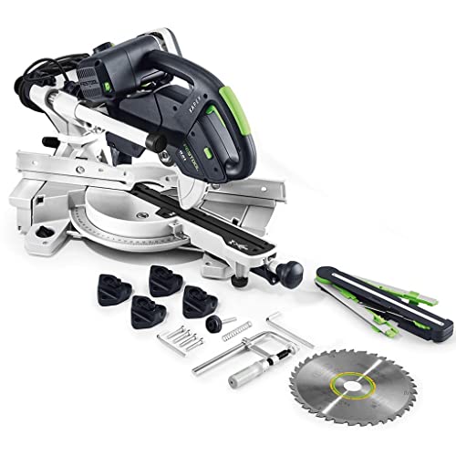 Festool Kapp-Zugsäge KS 60 E-Set KAPEX (mit Kreissägeblatt WOOD UNIVERSAL, Schraubzwinge, LED-Schlaglicht, Winkelschmiege, Erhöhung, Innensechskantschlüssel) von Festool