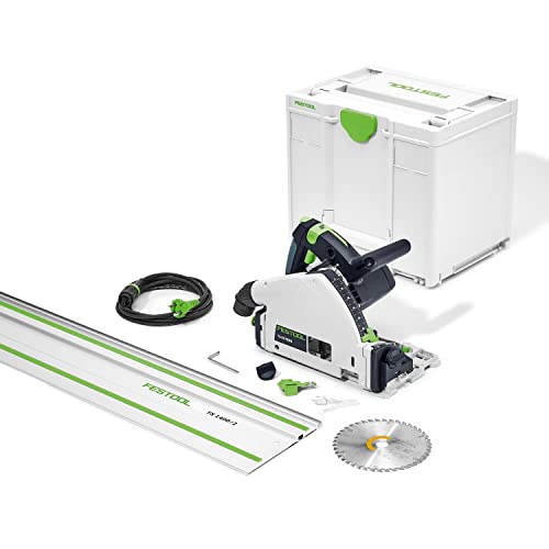 Festool Tauchsäge TS 55 FEBQ-Plus-FS (mit Kreissägeblatt, Splitterschutz, Sichtfenster, Innensechskantschlüssel, Führungsschiene), im Systainer von Festool