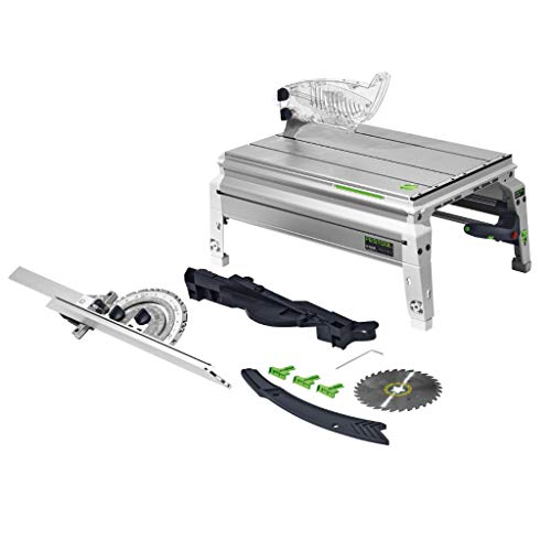 Festool Tischzugsäge CS 50 EBG-FLR PRECISIO (mit Kreissägeblatt WOOD UNIVERSAL, Winkelanschlag, Splitterschutz, Schiebestock, Zubehör-Garage, Innensechskantschlüssel) von Festool