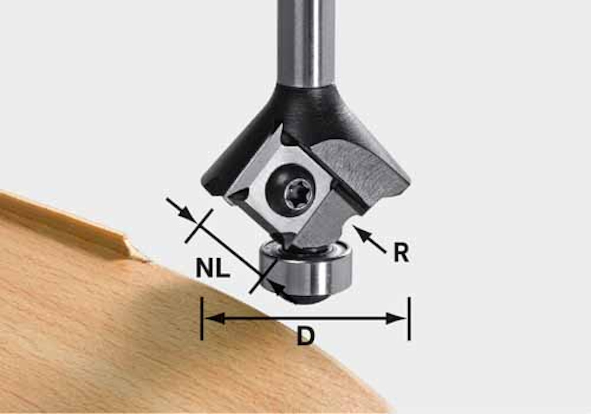 Festool Wendeplatten-Abrundfräser HW S8 HW R1 D28 KL12,7OFK von Festool