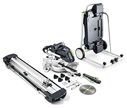 Festool Kapp-Zugsäge KS 60 E-UG-Set/XL KAPEX (mit Kreissägeblatt WOOD UNIVERSAL, Schraubzwinge, LED-Schlaglicht, Winkelschmiege, Erhöhung, Innensechskantschlüssel, Untergestell, Kappanschlag) von Festool