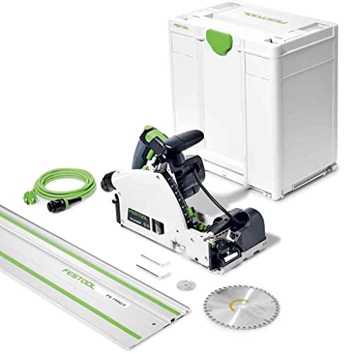 Festool Vorritzer-Tauchsäge TSV 60 KEBQ-Plus-FS (mit Kreissägeblatt, Sichtfenster, Innensechskantschlüssel, Vorritz-Sägeblatt, Innensechskantschlüssel, Führungsschiene), im Systainer von Festool