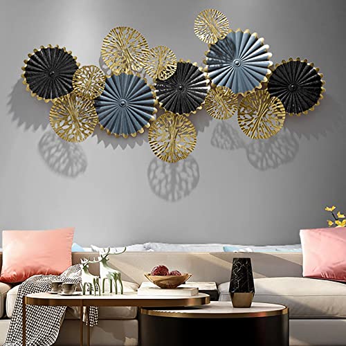 126X63CM 3D Stil Wanddekoration Metall Gold Wanddeko Rund Wohnkultur Luxus Decor von Fetcoi