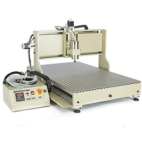 4 Achse CNC 6090 Fräser-Graveur-Spindel-Graviermaschine 1500W USB Wassergekühlter Fräsmaschine Gravierer Router Machine Kit zum MDF-Platten Acryl 3D/2D Design von Fetcoi