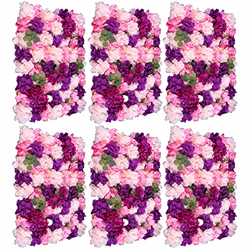 6 Stück künstliche Blumen Wand Rosen Wand Kunstblumen Panel Kunstblumen Wand Seide Blume Wand Panel für Hochzeit Hintergrund Fotografie Veranstaltungsort Dekor Haus Garten Party 60 x 40 cm von Fetcoi