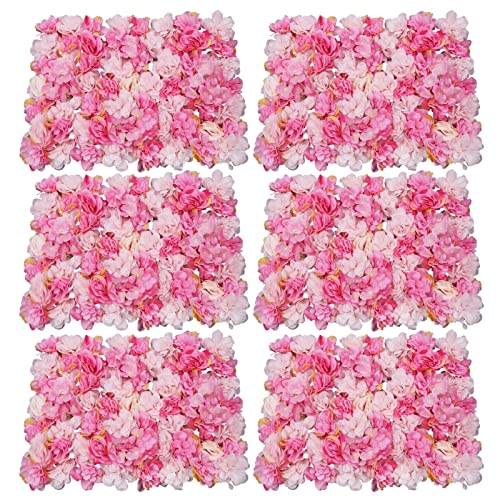 6 Stück künstliche Blumen Wand Rosen Wand Kunstblumen Panel Kunstblumen Wand Seide Blume Wand Panel für Hochzeit Hintergrund Fotografie Veranstaltungsort Dekor Haus Garten Party 60 x 40 cm von Fetcoi