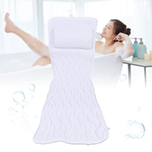 Badewannenmatte Ganzkörper mit Badekissen rutschfest Saugnapf Matratze Bathtub Mat für Badewanne 125x44cm von Fetcoi