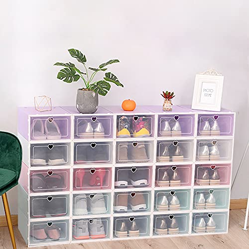 Esyogen 20 Set Schuhbox Set Schuhkarton Schuhkasten Aufbewahrung stapelbar Set Transparent Schuhkarton Schuhaufbewahrung Schuhbox von Fetcoi