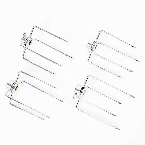 Fetcoi 4 TLG BBQ Fleischklammer Spießgabel Grillklammer Grill Rotisserie Drehspiess für Durchmesser von Grillspieß 8-11 mm und Kleiner Fetcoi 4 TLG BBQ Fleischklammer Spießgabel Grillklammer Grill Rotisserie Drehspiess für Durchmesser von Grillspieß 8-11 mm und Kleiner von Fetcoi