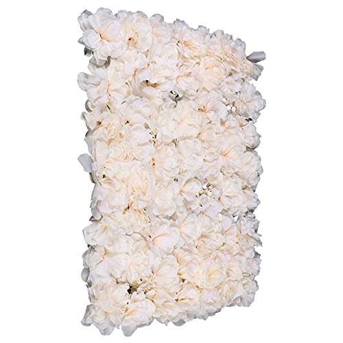 Fetcoi 6 Stück Künstliche Blumenwand Seidenblume Hintergrund DIY Hochzeit Straße Hintergrund Rosenwand für Garten Hochzeit Dekor, Hortensie + Weiße Dahlie/Rose von Fetcoi