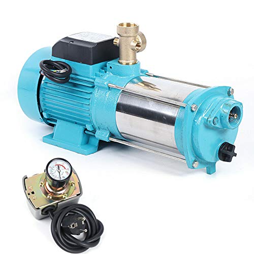 Fetcoi Kreiselpumpe Edelstahl 1300W 4000L/H - Gartenpumpe mit Druckschalter 9,8 Bar Ansaughöhe 8m Wasserpumpe für Hauswasserwerke von Fetcoi