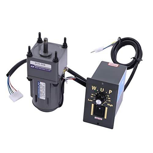 Getriebemotor 220V Getriebemotoren Kit | 0-68rpm | Hohe Drehmomente Einstellbarer Elektromotor Wechselstrom Einphasig Asynchron Getriebemotor + Getriebe + Regler | 1:20(20 K) (6W) von Fetcoi