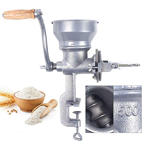 Fetcoi Manuelle Getreidemühle Kaffeemühle Malzmühle Schrotmühle Nussmühle Handmühle aus Gusseisen, zum Mahlen von Getreide, Bohnen, Kaffee, Nüssen, Bohnen, Weizen, Mais und anderen Lebensmitteln von Fetcoi