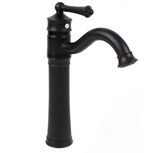 Wasserhahn Retro 360° Drehbar Waschtischarmatur Schwarz Einhebel Mischbatterie 34cm Hoch Auslauf Badarmatur für Badezimmer Küche von Fetcoi