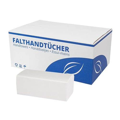 Falthandtücher Weiß Premium | 3.200 Blatt | Zellstoff 2-lagig 23 x 21 cm | ZZ/V-Falz Papierhandtücher geeignet für Handtuchspender | Ideal für Gastronomie, Krankenhäuser, Praxen von Fetex