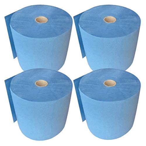 Fetex FEBLUE | Putzrolle blau 2-lagig [4 Rollen = 2.000 Blatt] 500 Blatt/Rolle | 22x35cm | hochwertige und sehr saugfähige Putztuchrolle von Fetex