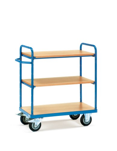 Fetra Transportgeräte mtphe100 Wagen mit Tablett, 3 Etagen, 850 mm x 500 mm Plattform von Fetra Transportgeräte