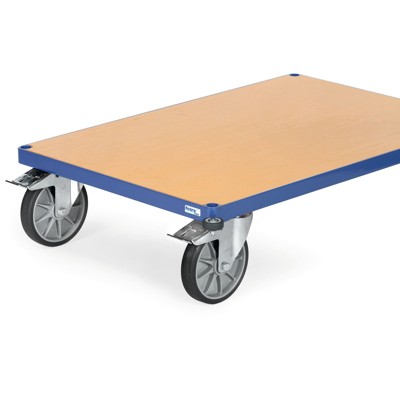 Abweiser-Rollen Transportwagen Ø50mm 4 Kunststoffrollen Br. ges. 80mm hellgrau von Fetra