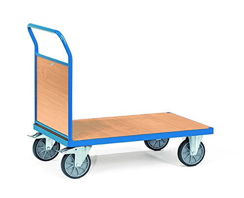 Fetra Plattformwagen - blau pulverbeschichtet - Ladefläche 1000x700 mm mit 1 Stirnwand von Fetra