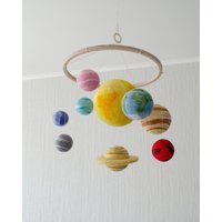 Filz Sonnensystem Mobile Hängende Planeten Weltall Kinderzimmer Dekor von Fetroll