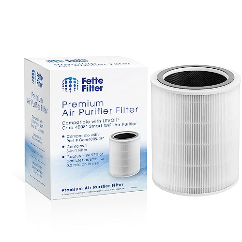 400S 3-stufiger Ersatz H13 True Hepa-Filter, kompatibel mit Levoit Core 400S Smart Luftreiniger (weiß und rot) und PlasmaPro 400S Smart Luftreiniger, Teilenummer Core 400S-RF/LRF-C401S-WUS von Fette Filter