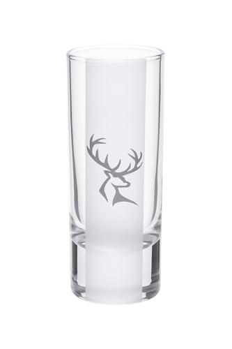 Schnapsstamperl mit Tiroler Hirsch Gravur – 2 cl – Hochwertiges Schnapsglas aus Glas – Made in Austria – Perfekt für Zirbenschnaps & Edelbrände von Feucht Mode