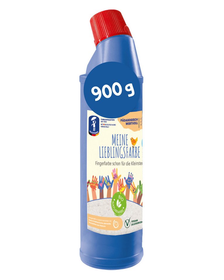 Feuchtmann Fingerfarbe MEINE LIEBLINGSFARBE Edu Bottle 900g, cremige Fingerfarbe Einzelflasche sichere Naturfarbe auf Wasserbasis von Feuchtmann