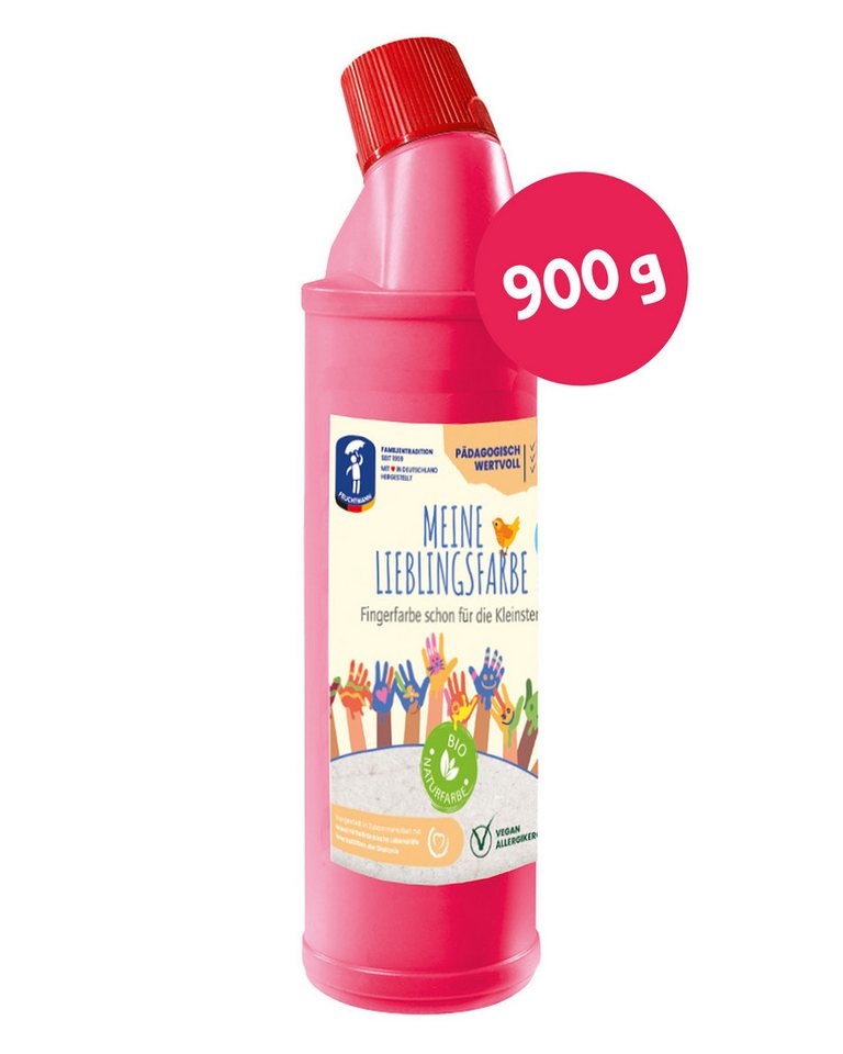 Feuchtmann Fingerfarbe MEINE LIEBLINGSFARBE Edu Bottle 900g, cremige Fingerfarbe Einzelflasche sichere Naturfarbe auf Wasserbasis von Feuchtmann