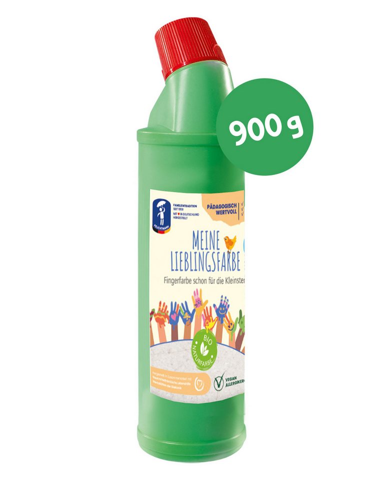 Feuchtmann Fingerfarbe MEINE LIEBLINGSFARBE Edu Bottle 900g, cremige Fingerfarbe Einzelflasche sichere Naturfarbe auf Wasserbasis von Feuchtmann