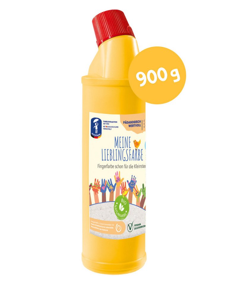 Feuchtmann Fingerfarbe MEINE LIEBLINGSFARBE Edu Bottle 900g, cremige Fingerfarbe Einzelflasche sichere Naturfarbe auf Wasserbasis von Feuchtmann