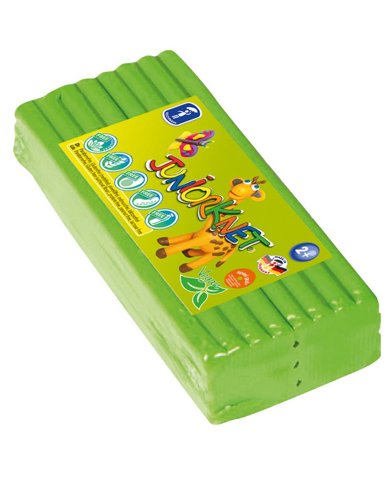 Feuchtmann Modelliermasse JUNiORKNET Jumbo-Pack 500g - Grün (1-tlg), vegane und glutenfreie Kinderknete nicht trocknend von Feuchtmann