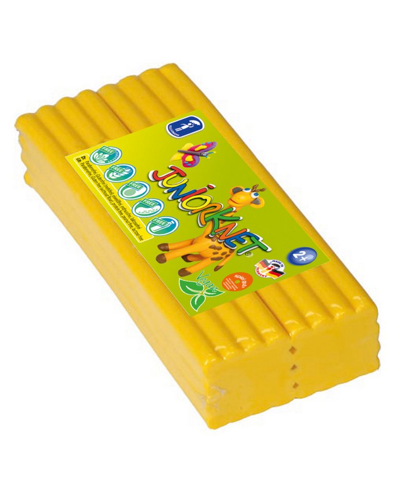 Feuchtmann Modelliermasse JUNiORKNET Jumbo-Pack 500g - Gelb (1-tlg), vegane und glutenfreie Kinderknete nicht trocknend von Feuchtmann